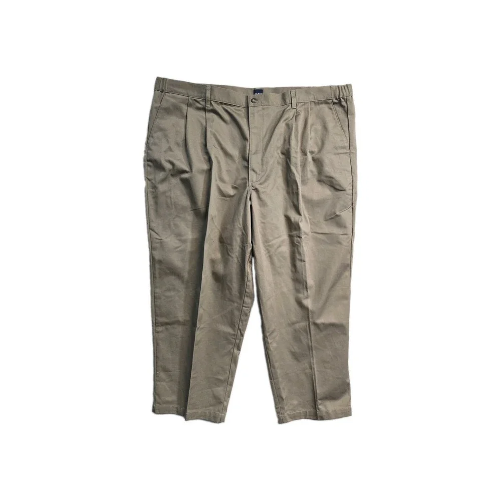 Basic Editions Men's Khakis 50x30 Brown Pleated NWT